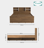 Sivom SIVOM Sylvia Box Bed without Storage Engineered Wood Queen Box Bed for Modern Homes | Elegant Design & Premium Finish