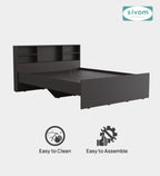 Sivom SIVOM Sylvia Box Bed without Storage Engineered Wood Queen Box Bed for Modern Homes | Elegant Design & Premium Finish