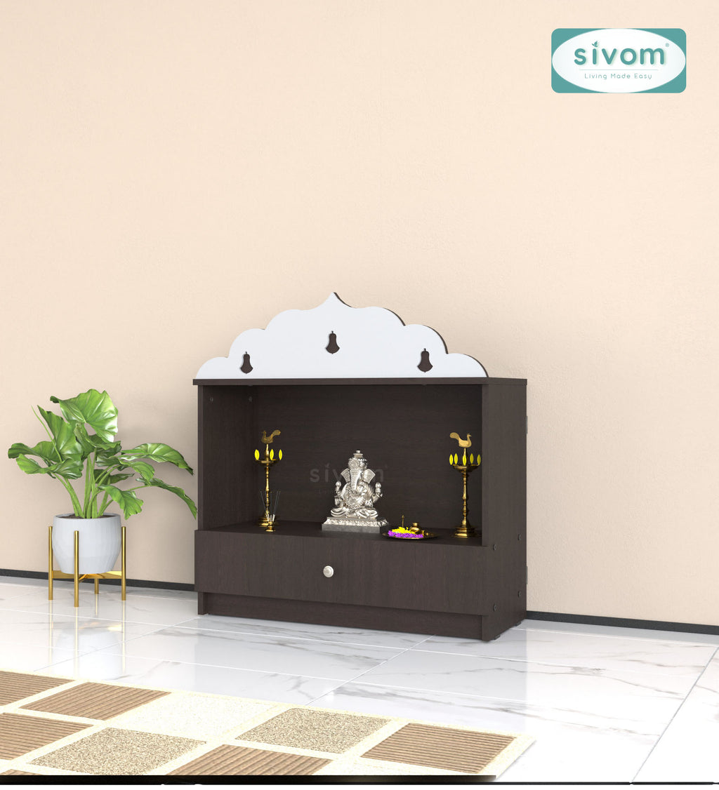 Sivom SIVOM Prime Medium Home Temple/Pooja Unit/Home Mandir/ Engineered Wood Home Temple (Height: 78, Knock Down) for Modern Homes | Elegant Design & Premium Finish