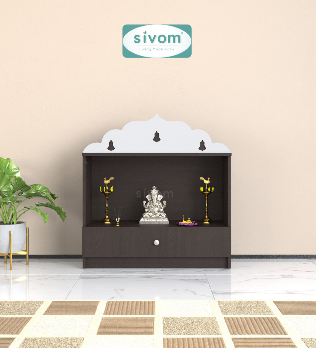 Sivom SIVOM Prime Medium Home Temple/Pooja Unit/Home Mandir/ Engineered Wood Home Temple (Height: 78, Knock Down) for Modern Homes | Elegant Design & Premium Finish