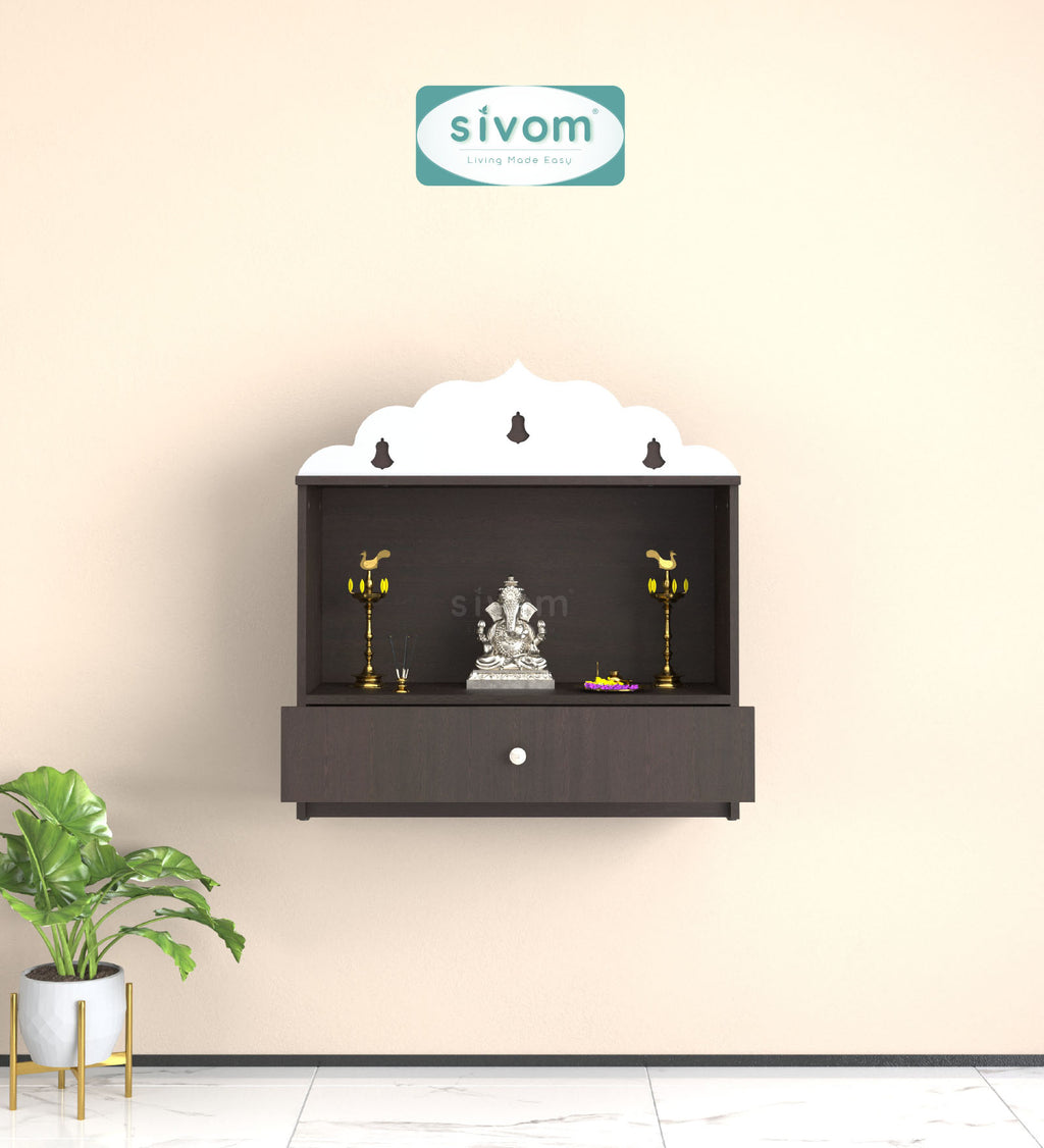 Sivom SIVOM Prime Medium Home Temple/Pooja Unit/Home Mandir/ Engineered Wood Home Temple (Height: 78, Knock Down) for Modern Homes | Elegant Design & Premium Finish