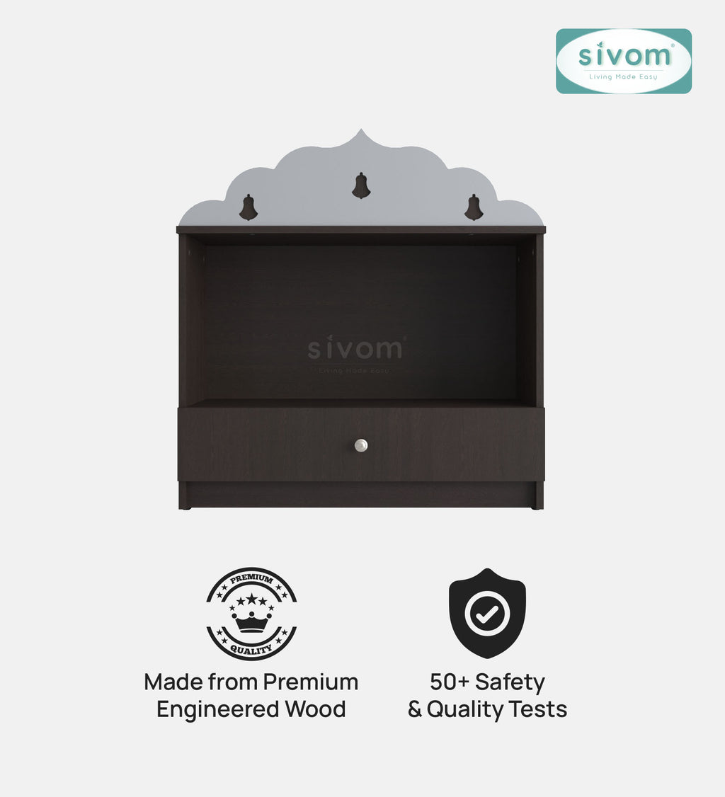 Sivom SIVOM Prime Medium Home Temple/Pooja Unit/Home Mandir/ Engineered Wood Home Temple (Height: 78, Knock Down) for Modern Homes | Elegant Design & Premium Finish
