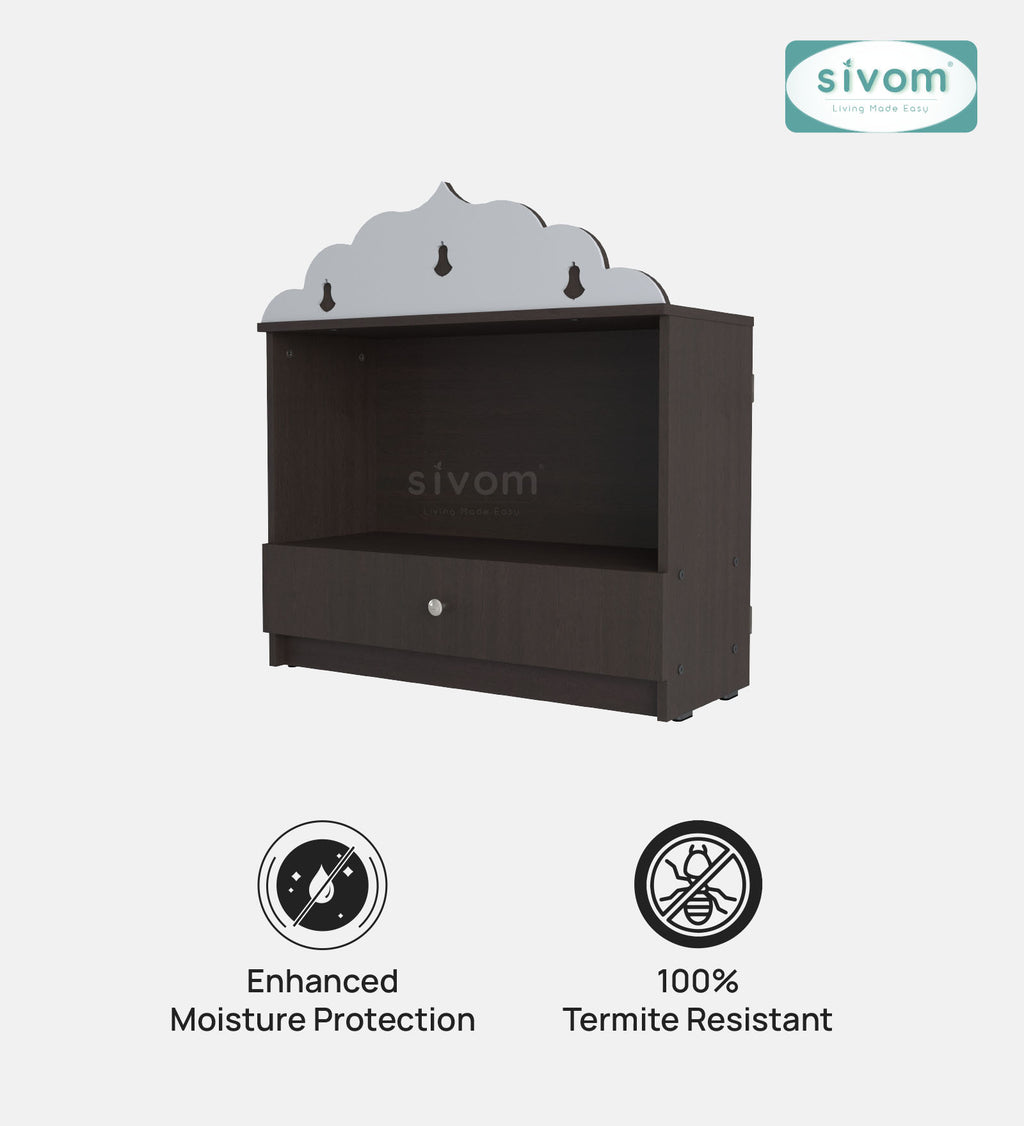 Sivom SIVOM Prime Medium Home Temple/Pooja Unit/Home Mandir/ Engineered Wood Home Temple (Height: 78, Knock Down) for Modern Homes | Elegant Design & Premium Finish