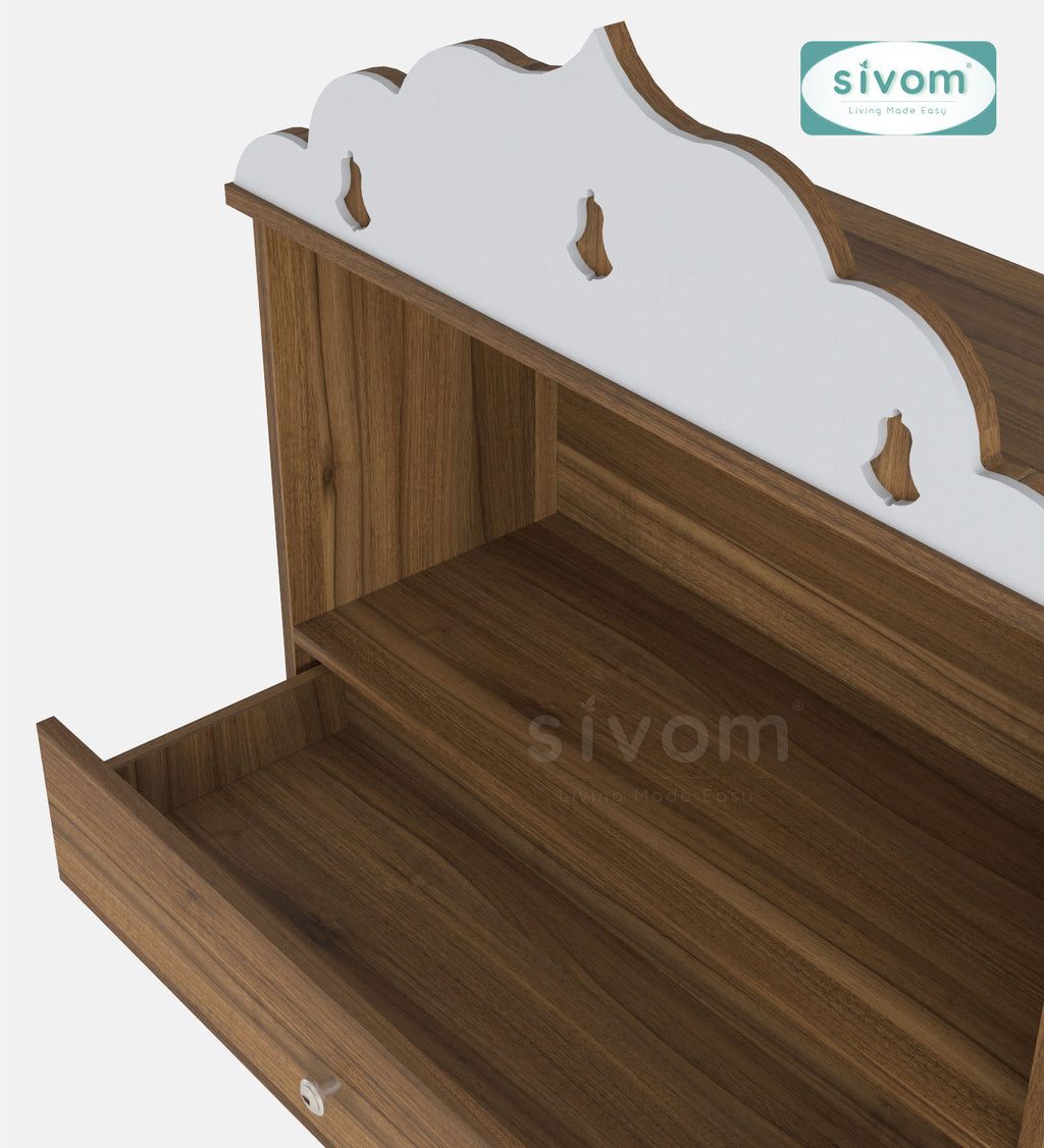 Sivom SIVOM Prime Medium Home Temple/Pooja Unit/Home Mandir/ Engineered Wood Home Temple (Height: 78, Knock Down) for Modern Homes | Elegant Design & Premium Finish