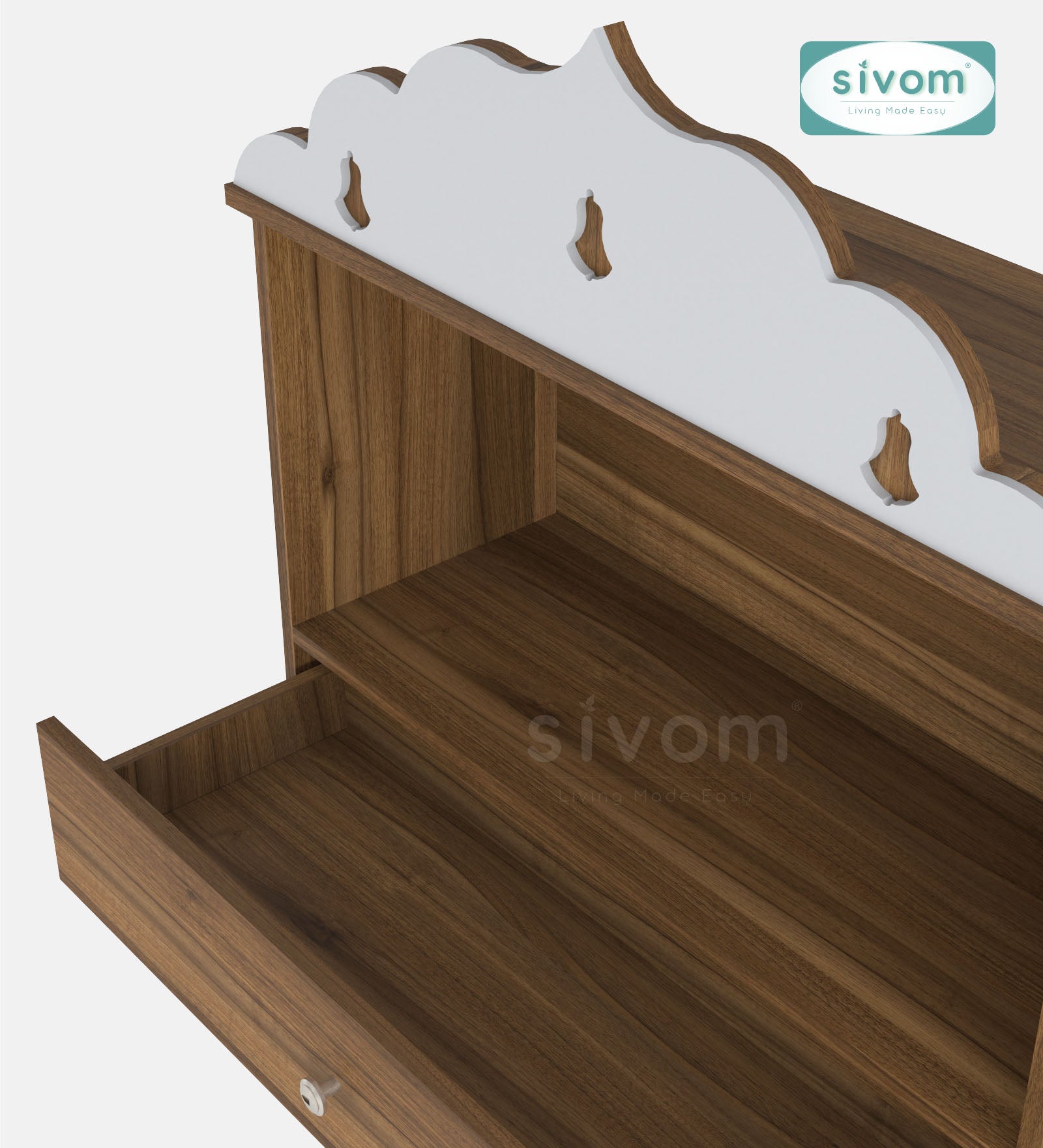 Sivom SIVOM Prime Medium Home Temple/Pooja Unit/Home Mandir/ Engineered Wood Home Temple (Height: 78, Knock Down) for Modern Homes | Elegant Design & Premium Finish