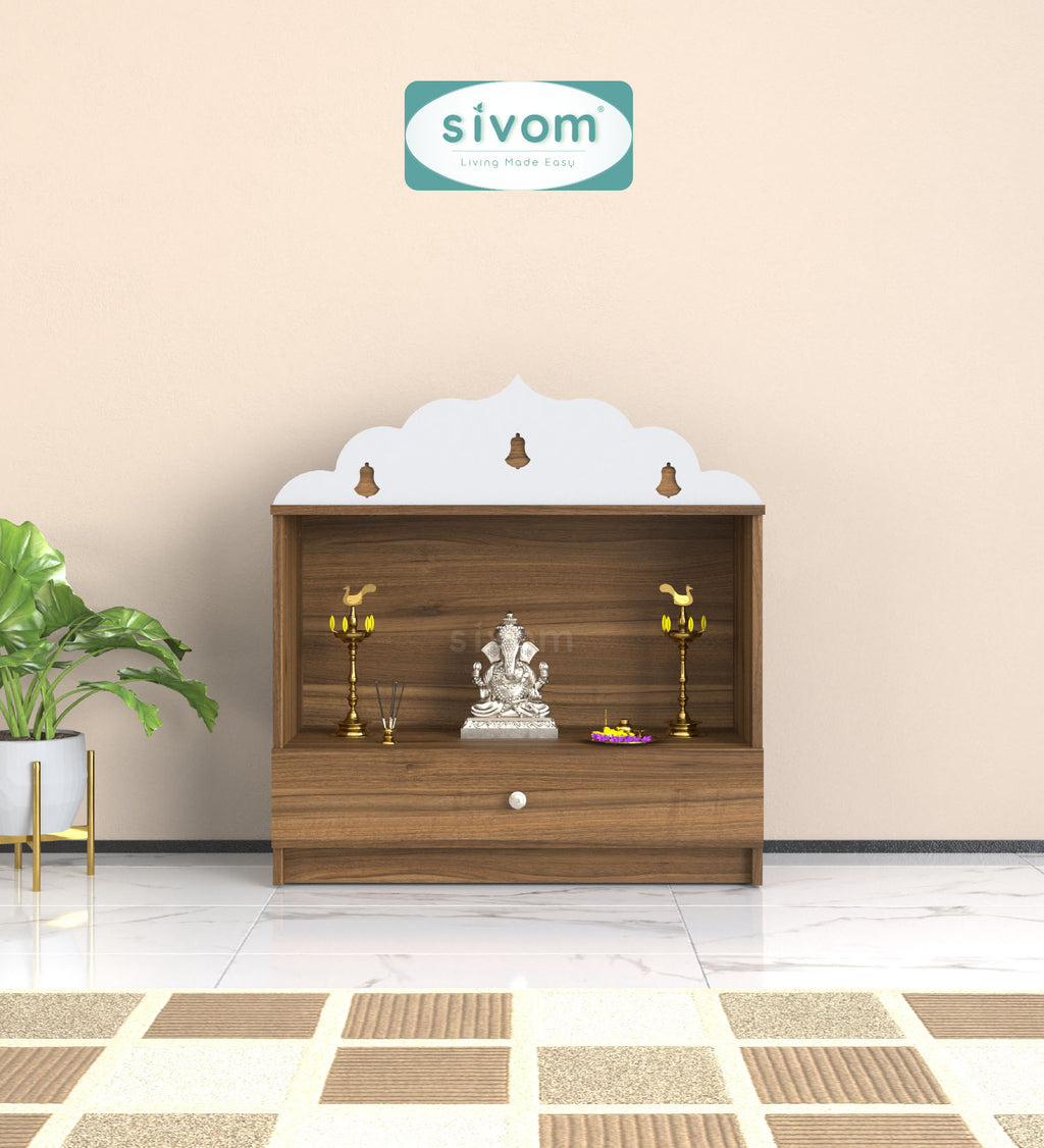 Sivom SIVOM Prime Medium Home Temple/Pooja Unit/Home Mandir/ Engineered Wood Home Temple (Height: 78, Knock Down) for Modern Homes | Elegant Design & Premium Finish