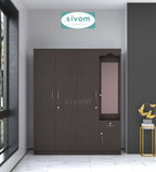 Sivom furniture SIVOM Syntax Multipurpose 4 Door Closet Engineered Wood 4 Door Wardrobe for Modern Homes | Elegant Design & Premium Finish