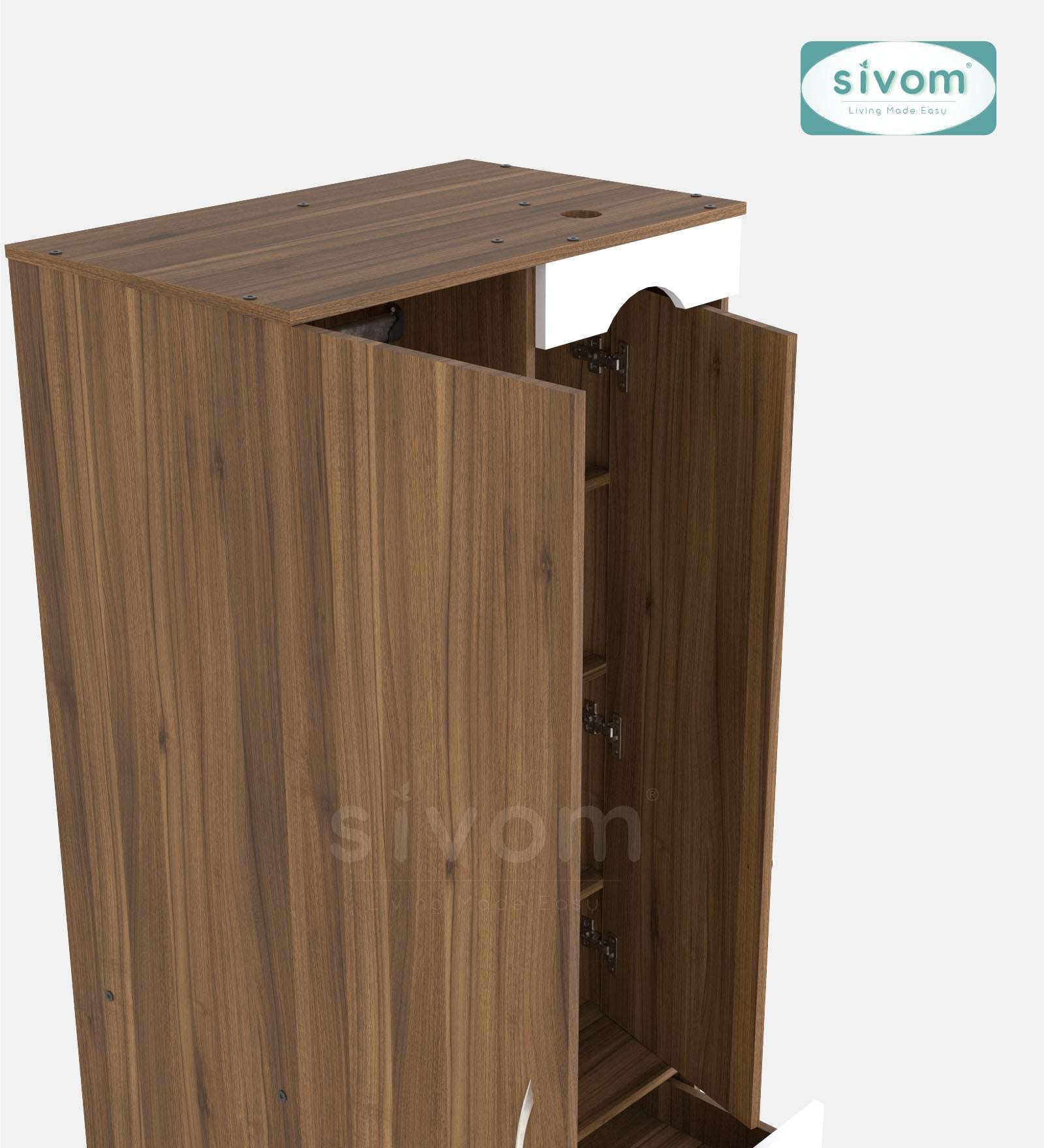 Sivom SIVOM Syntax Multipurpose 2 Door Wardrobe / Engineered Wood 2 Door Wardrobe for Modern Homes | Elegant Design & Premium Finish