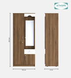 Sivom SIVOM Syntax Multipurpose 2 Door Wardrobe / Engineered Wood 2 Door Wardrobe for Modern Homes | Elegant Design & Premium Finish