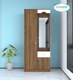 Sivom SIVOM Syntax Multipurpose 2 Door Wardrobe / Engineered Wood 2 Door Wardrobe for Modern Homes | Elegant Design & Premium Finish