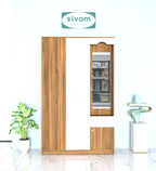 Sivom SIVOM Syntax Multipurpose 3 Door Wardrobe / Spacious Shelves with Hanging Rail Engineered Wood 3 Door Wardrobe for Modern Homes | Elegant Design & Premium Finish
