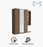 Sivom furniture SIVOM Syntax Multipurpose 4 Door Closet Engineered Wood 4 Door Wardrobe for Modern Homes | Elegant Design & Premium Finish