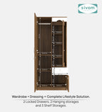 Sivom SIVOM Syntax Multipurpose 2 Door Wardrobe / Engineered Wood 2 Door Wardrobe for Modern Homes | Elegant Design & Premium Finish
