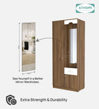 Sivom SIVOM Syntax Multipurpose 2 Door Wardrobe / Engineered Wood 2 Door Wardrobe for Modern Homes | Elegant Design & Premium Finish