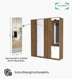 Sivom furniture SIVOM Syntax Multipurpose 4 Door Closet Engineered Wood 4 Door Wardrobe for Modern Homes | Elegant Design & Premium Finish