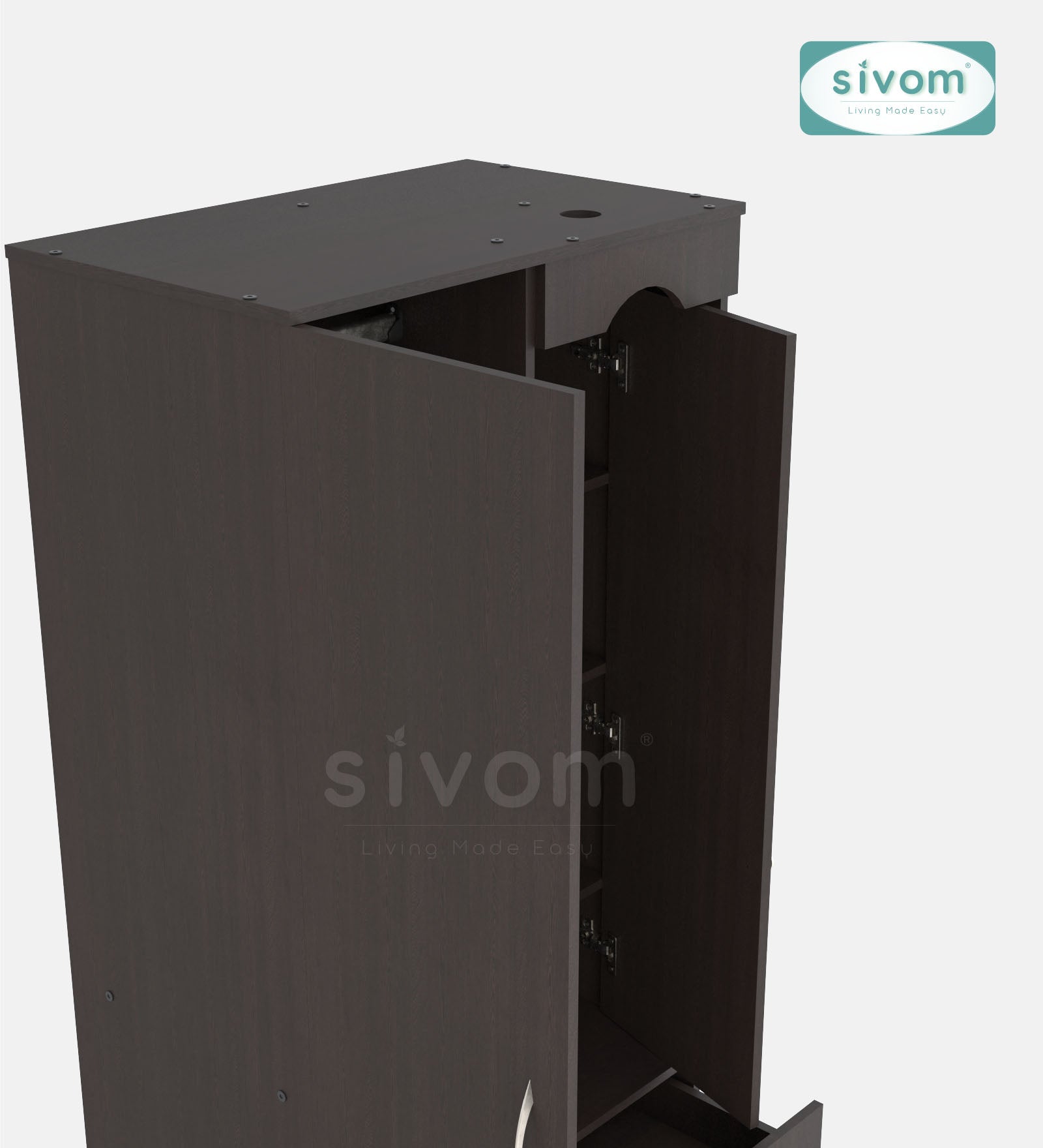 Sivom SIVOM Syntax Multipurpose 2 Door Wardrobe / Engineered Wood 2 Door Wardrobe for Modern Homes | Elegant Design & Premium Finish