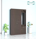 Sivom SIVOM Syntax Multipurpose 3 Door Wardrobe / Spacious Shelves with Hanging Rail Engineered Wood 3 Door Wardrobe for Modern Homes | Elegant Design & Premium Finish