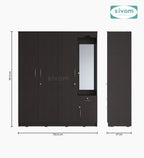 Sivom furniture SIVOM Syntax Multipurpose 4 Door Closet Engineered Wood 4 Door Wardrobe for Modern Homes | Elegant Design & Premium Finish