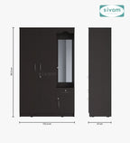 Sivom SIVOM Syntax Multipurpose 3 Door Wardrobe / Spacious Shelves with Hanging Rail Engineered Wood 3 Door Wardrobe for Modern Homes | Elegant Design & Premium Finish