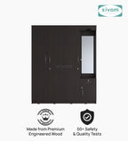 Sivom furniture SIVOM Syntax Multipurpose 4 Door Closet Engineered Wood 4 Door Wardrobe for Modern Homes | Elegant Design & Premium Finish