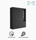 Sivom furniture SIVOM Syntax Multipurpose 4 Door Closet Engineered Wood 4 Door Wardrobe for Modern Homes | Elegant Design & Premium Finish