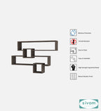 Sivom SIVOM CLAY Multipurpose Modular Wall Racks/Shelves/Organiser/Décor Particle Board Wall Shelf (Number of Shelves - 4, ) for Modern Homes | Elegant Design & Premium Finish