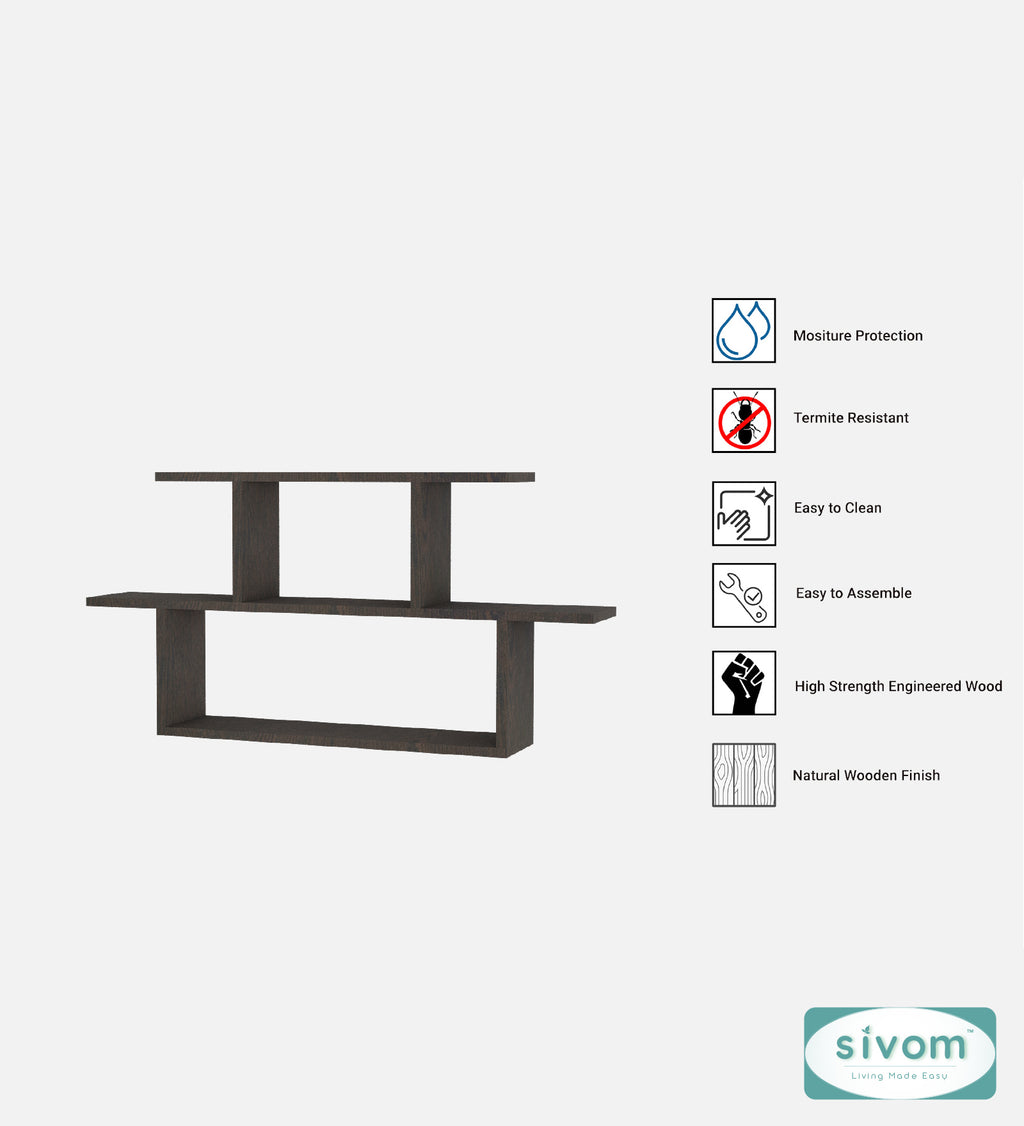 Sivom SIVOM ETHAN Multipurpose Modular Wall Racks/Shelves/Organiser/Décor Particle Board Wall Shelf (Number of Shelves - 5, ) for Modern Homes | Elegant Design & Premium Finish