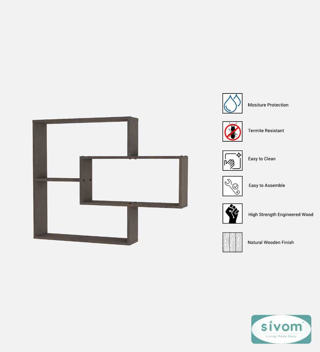 Sivom SIVOM CRIP Multipurpose Modular Wall Racks/Shelves/Organiser/Décor Particle Board Wall Shelf (Number of Shelves - 5, ) for Modern Homes | Elegant Design & Premium Finish