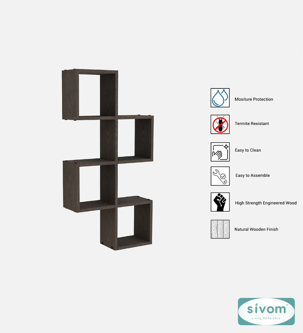 Sivom SIVOM AURA Multipurpose Modular Wall Racks/Shelves/Organiser/Décor Particle Board Wall Shelf (Number of Shelves - 7, ) for Modern Homes | Elegant Design & Premium Finish
