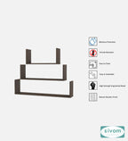 Sivom SIVOM KITE Multipurpose Modular Wall Racks/Shelves/Organiser/Décor Particle Board Wall Shelf (Number of Shelves - 3, ) for Modern Homes | Elegant Design & Premium Finish