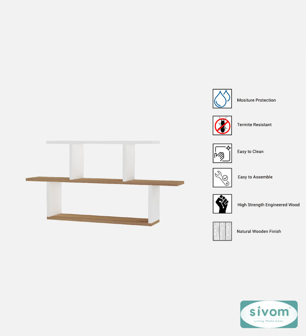 Sivom SIVOM ETHAN Multipurpose Modular Wall Racks/Shelves/Organiser/Décor Particle Board Wall Shelf (Number of Shelves - 5, ) for Modern Homes | Elegant Design & Premium Finish