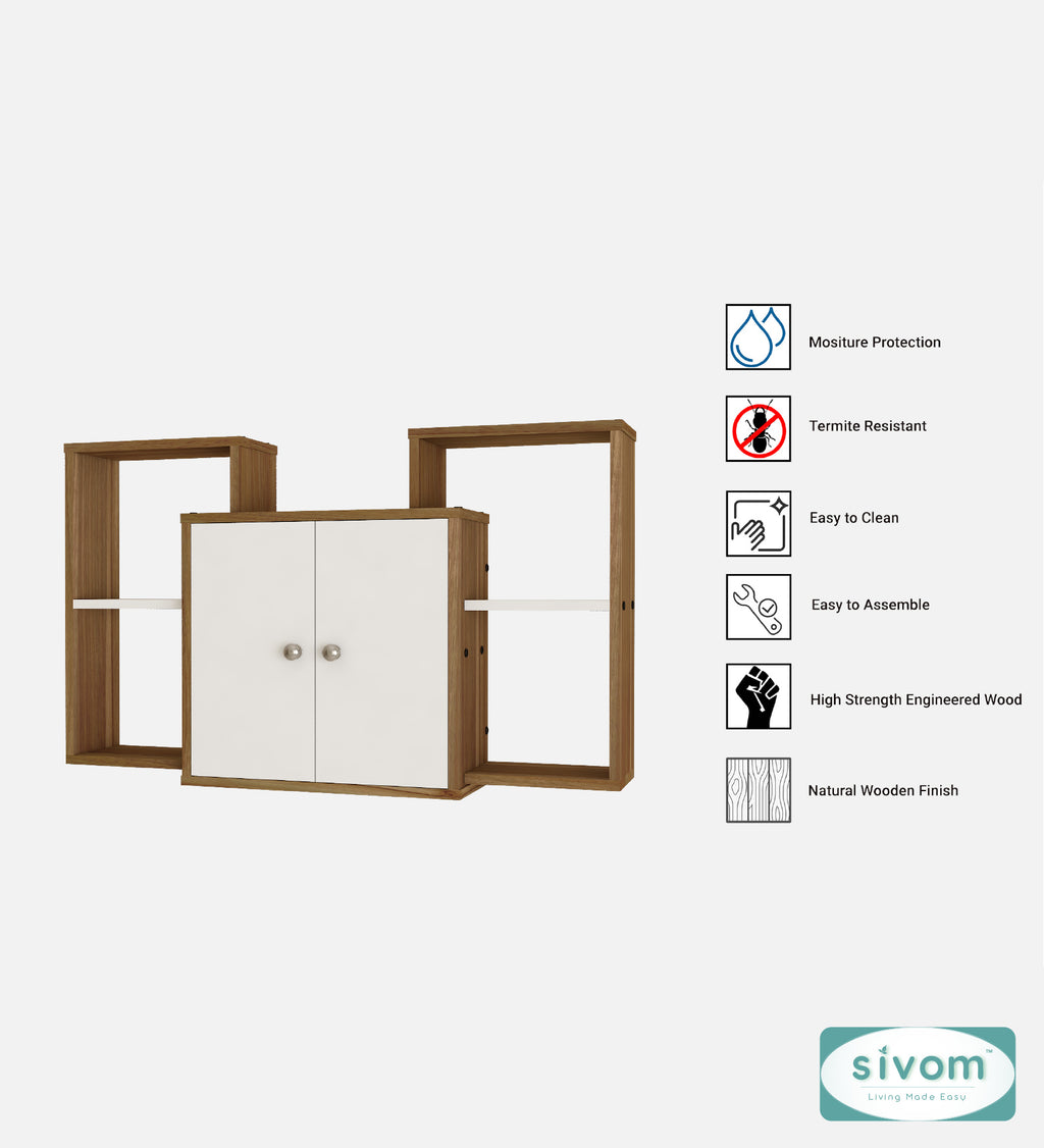Sivom SIVOM WYDE Multipurpose Modular Wall Racks/Shelves/Organiser/Décor Particle Board Wall Shelf (Number of Shelves - 4, ) for Modern Homes | Elegant Design & Premium Finish