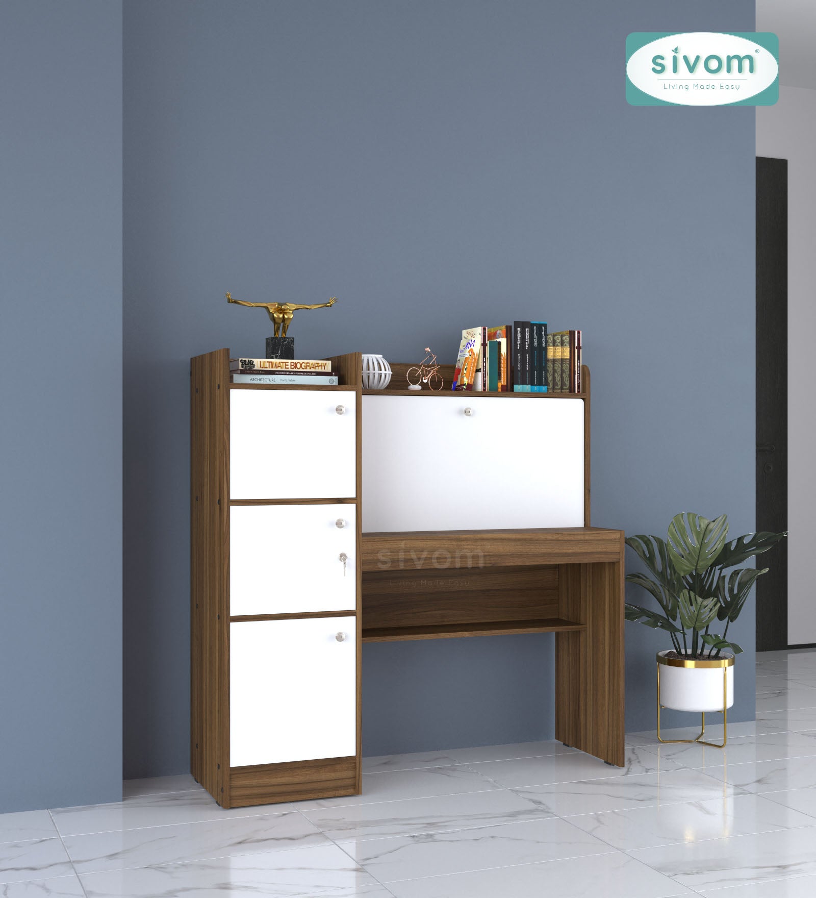 Sivom SIVOM Tamara Multipurpose Study/Home/Office Table Engineered Wood Study Table for Modern Homes | Elegant Design & Premium Finish