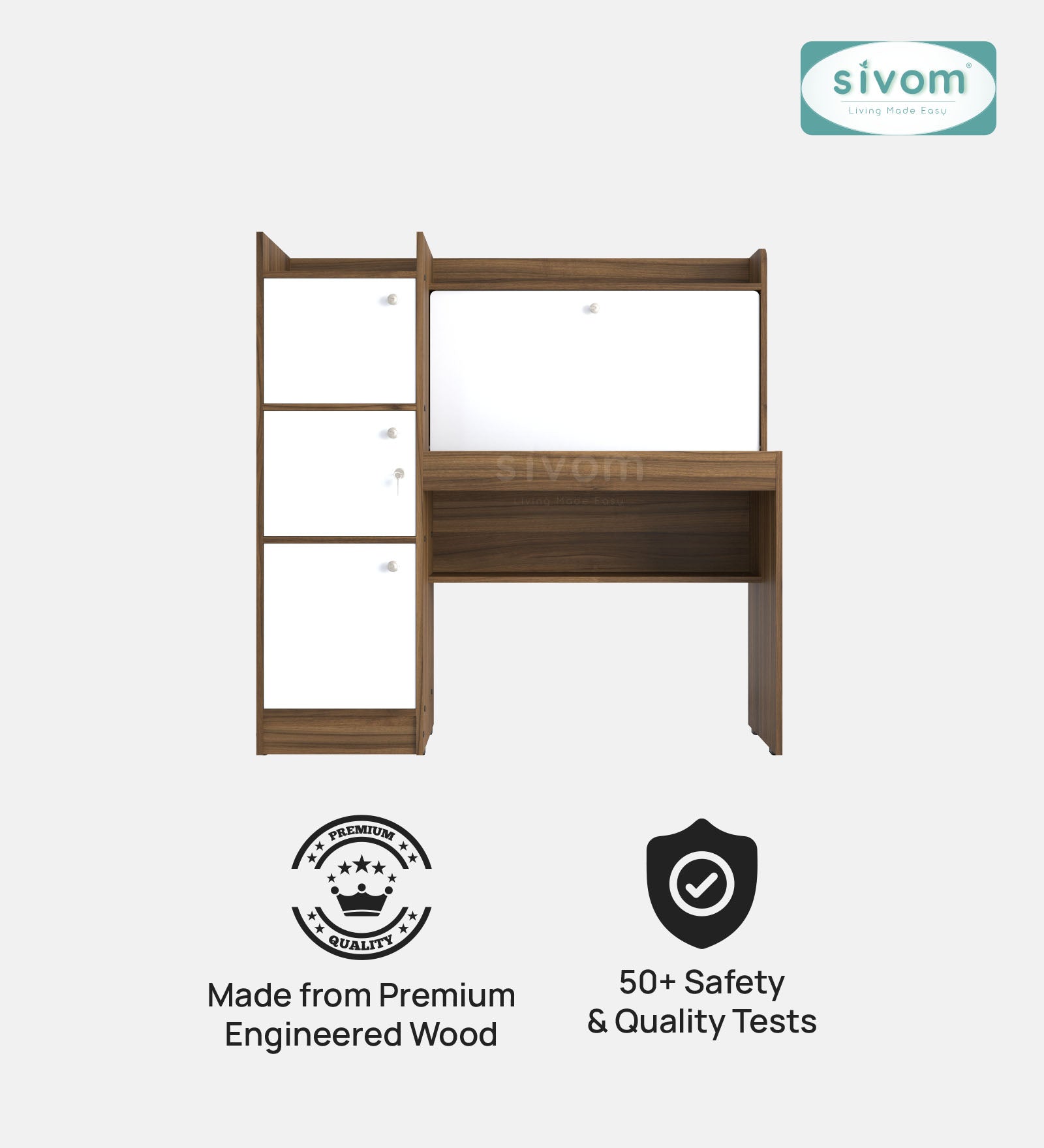Sivom SIVOM Tamara Multipurpose Study/Home/Office Table Engineered Wood Study Table for Modern Homes | Elegant Design & Premium Finish