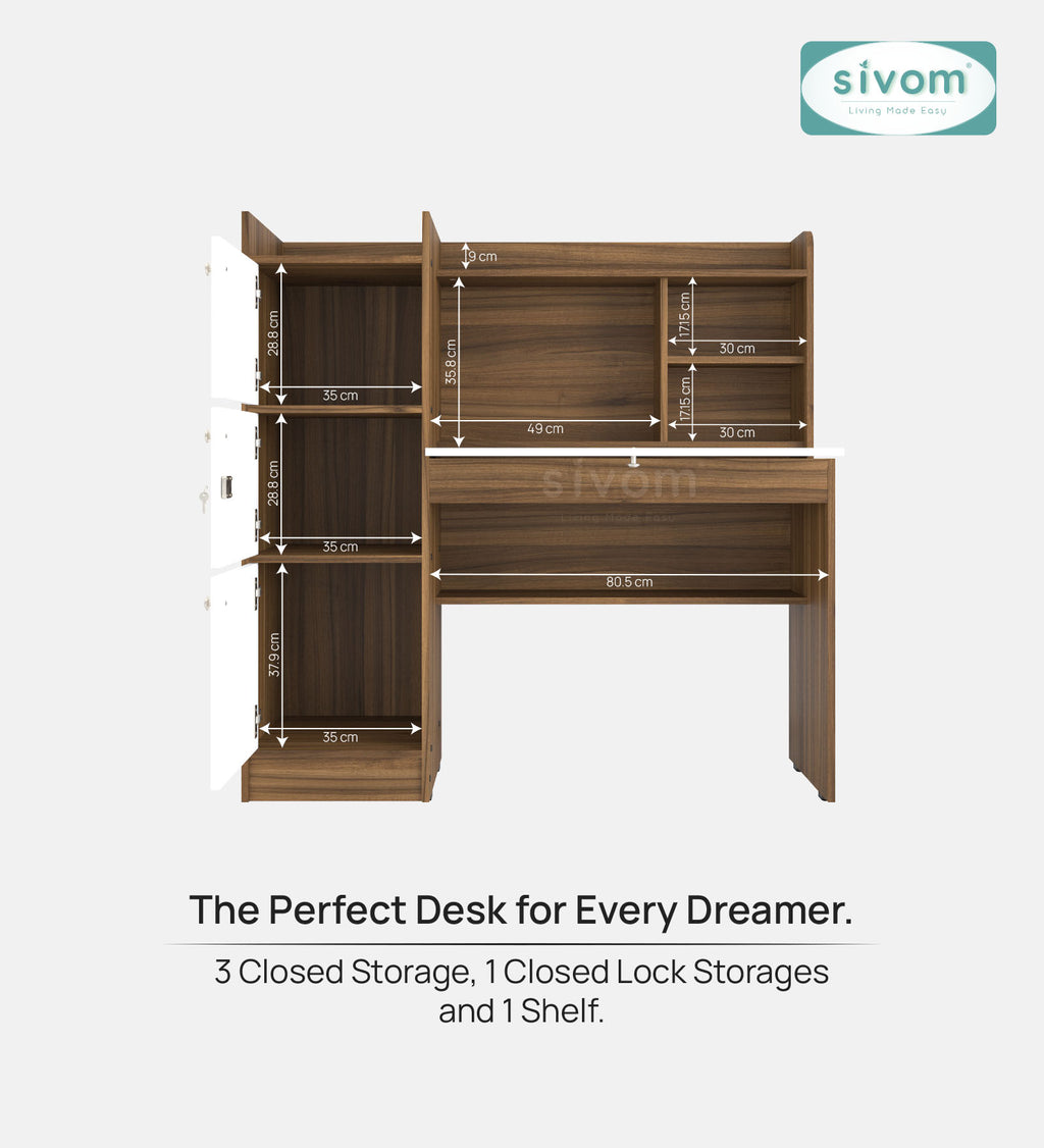 Sivom SIVOM Tamara Multipurpose Study/Home/Office Table Engineered Wood Study Table for Modern Homes | Elegant Design & Premium Finish