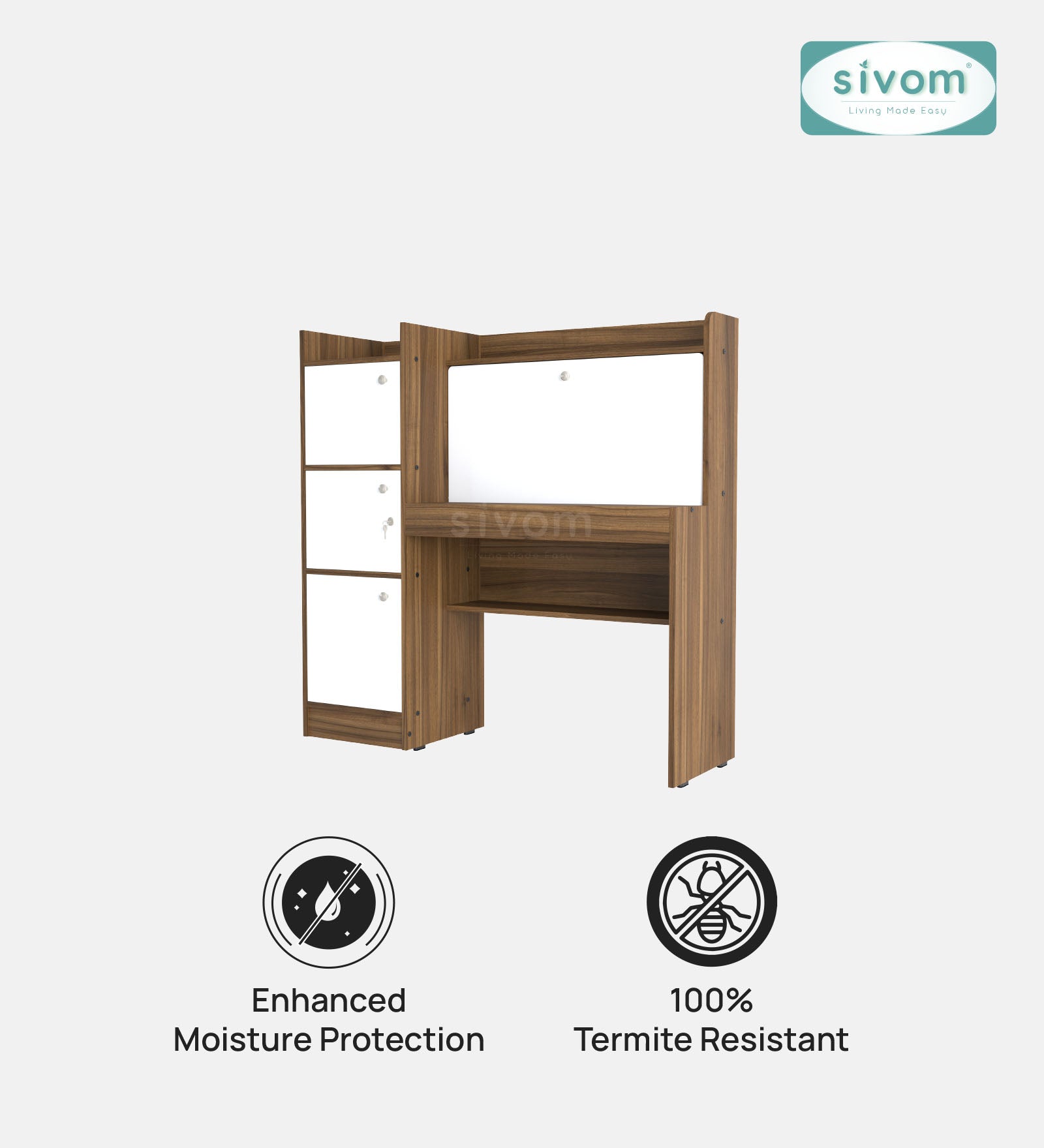 Sivom SIVOM Tamara Multipurpose Study/Home/Office Table Engineered Wood Study Table for Modern Homes | Elegant Design & Premium Finish