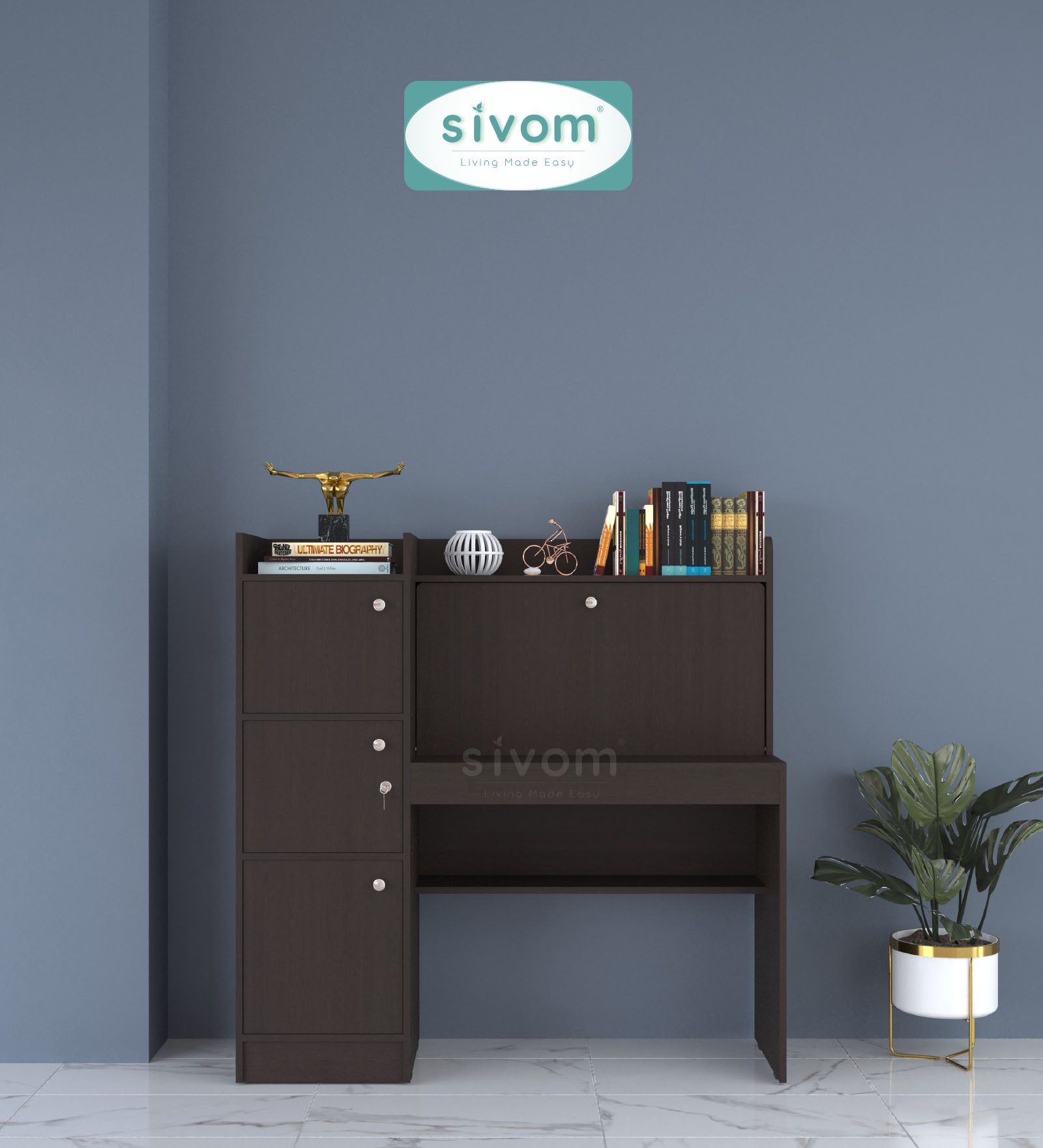 Sivom SIVOM Tamara Multipurpose Study/Home/Office Table Engineered Wood Study Table for Modern Homes | Elegant Design & Premium Finish