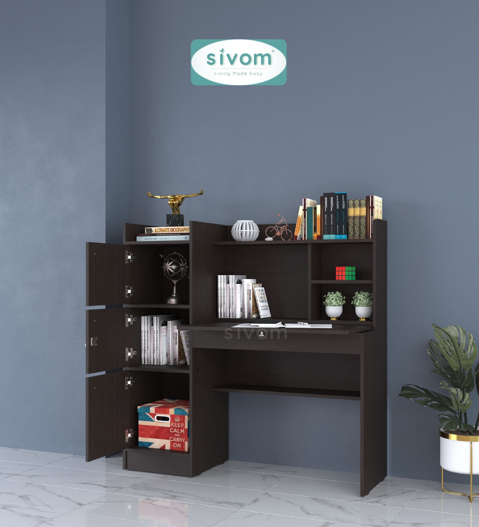 Sivom SIVOM Tamara Multipurpose Study/Home/Office Table Engineered Wood Study Table for Modern Homes | Elegant Design & Premium Finish