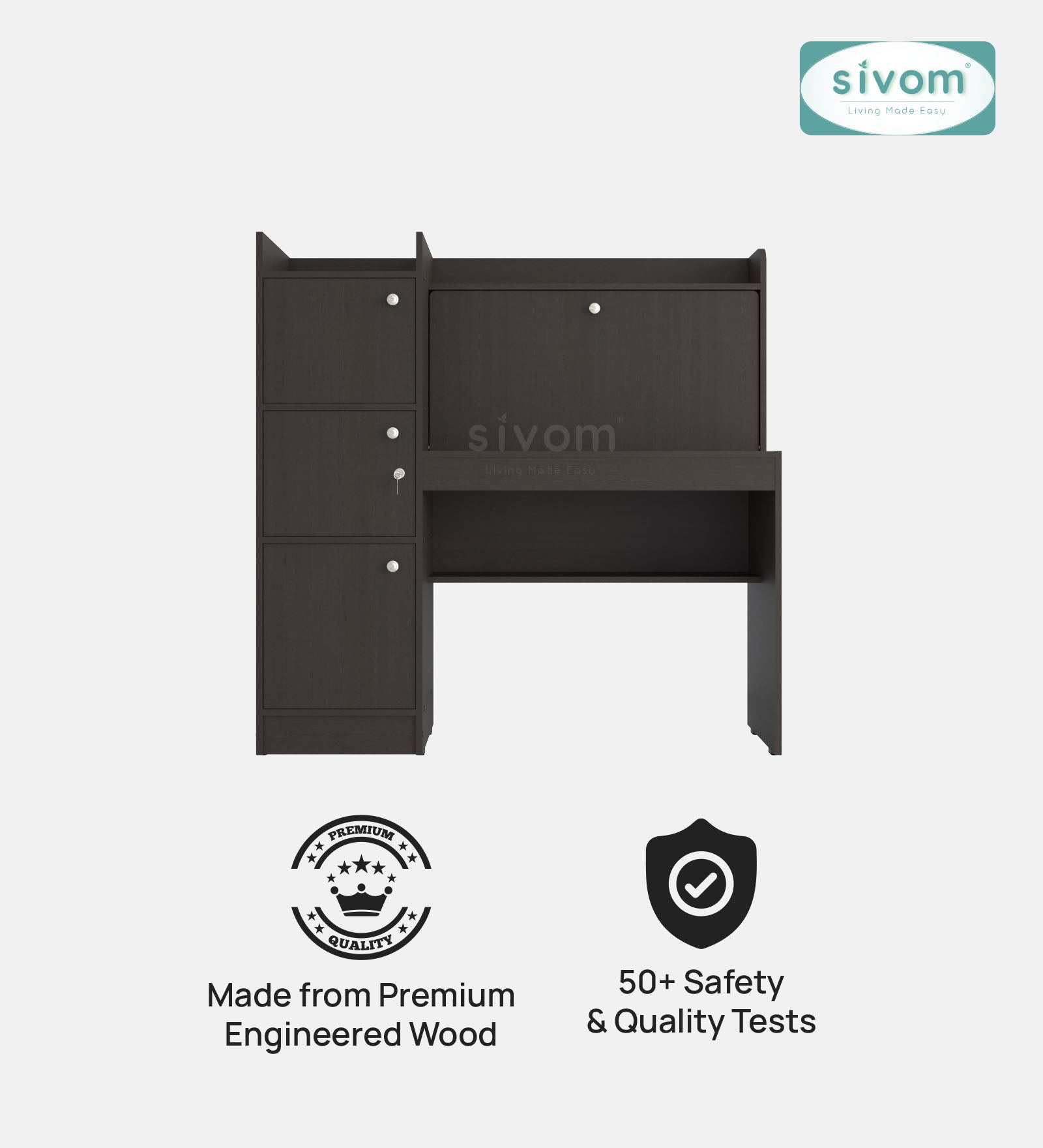 Sivom SIVOM Tamara Multipurpose Study/Home/Office Table Engineered Wood Study Table for Modern Homes | Elegant Design & Premium Finish