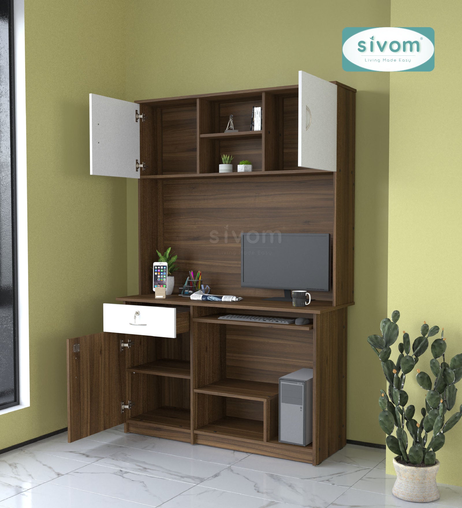 Sivom SIVOM TANGLE Multipurpose Study/Home/Office Table Engineered Wood Study Table for Modern Homes | Elegant Design & Premium Finish (Copy) (Copy)