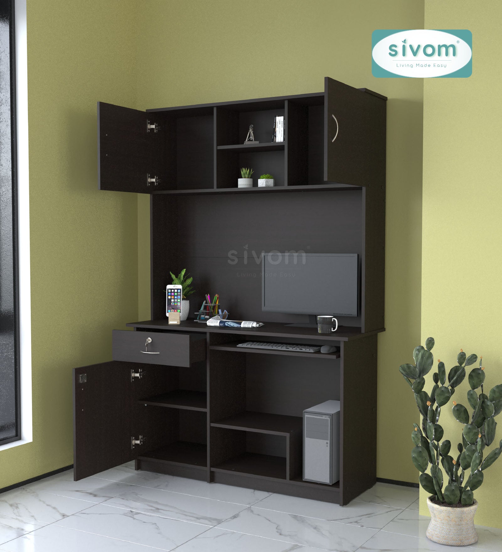 Sivom SIVOM TANGLE Multipurpose Study/Home/Office Table Engineered Wood Study Table for Modern Homes | Elegant Design & Premium Finish (Copy) (Copy)
