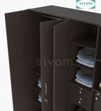 SIVOM Tarly Multipurpose 4 Door Closet Engineered Wood 4 Door Wardrobe for Modern Homes | Elegant Design & Premium Finish
