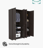 SIVOM Tarly Multipurpose 4 Door Closet Engineered Wood 4 Door Wardrobe for Modern Homes | Elegant Design & Premium Finish