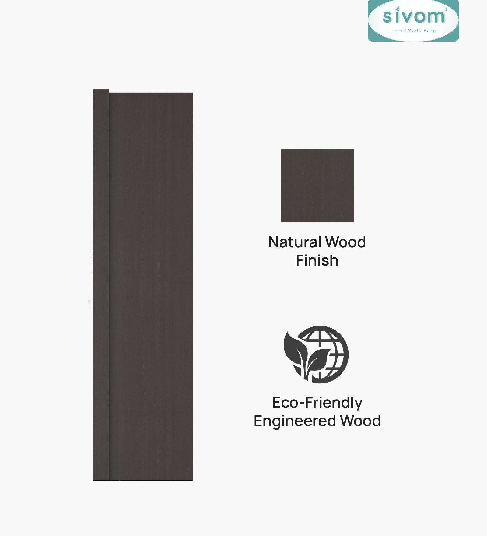 SIVOM Tarly Multipurpose 4 Door Closet Engineered Wood 4 Door Wardrobe for Modern Homes | Elegant Design & Premium Finish