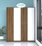 SIVOM Tarly Multipurpose 4 Door Closet Engineered Wood 4 Door Wardrobe for Modern Homes | Elegant Design & Premium Finish