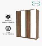 SIVOM Tarly Multipurpose 4 Door Closet Engineered Wood 4 Door Wardrobe for Modern Homes | Elegant Design & Premium Finish