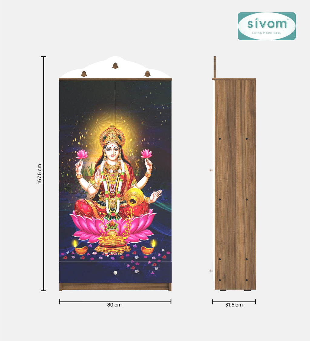 Sivom SIVOM Tempo Home Temple/Pooja Unit/Home Mandir/ Engineered Wood Home Temple (Height: 167, Knock Down) for Modern Homes | Elegant Design & Premium Finish