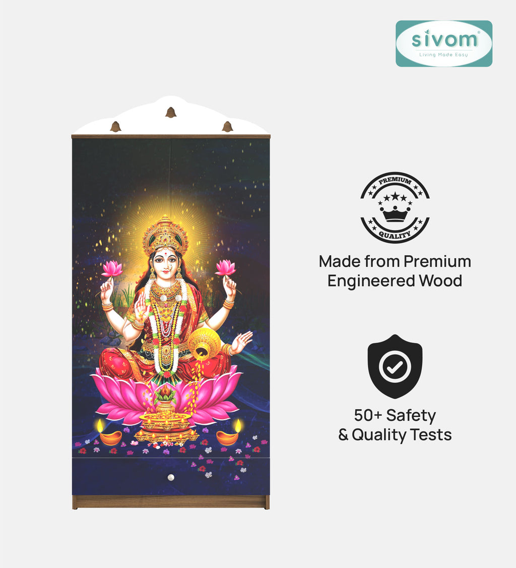 Sivom SIVOM Tempo Home Temple/Pooja Unit/Home Mandir/ Engineered Wood Home Temple (Height: 167, Knock Down) for Modern Homes | Elegant Design & Premium Finish