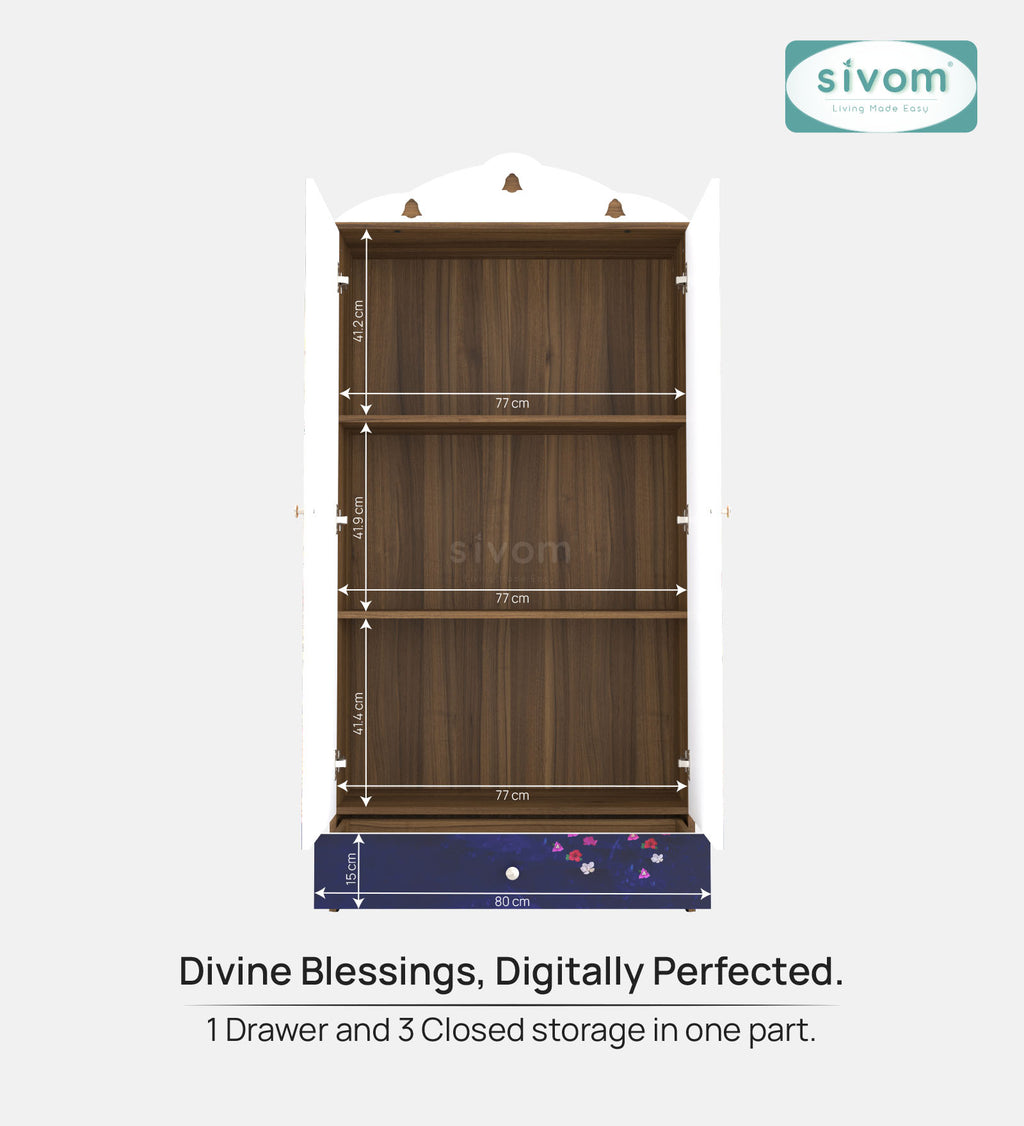 Sivom SIVOM Tempo Home Temple/Pooja Unit/Home Mandir/ Engineered Wood Home Temple (Height: 167, Knock Down) for Modern Homes | Elegant Design & Premium Finish