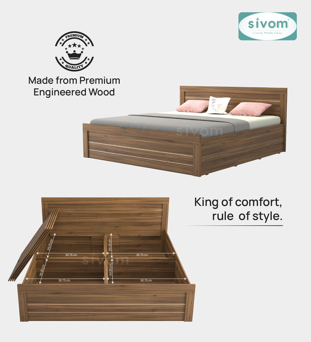 Sivom furniture Tenet King With Storage Bedroom Combo